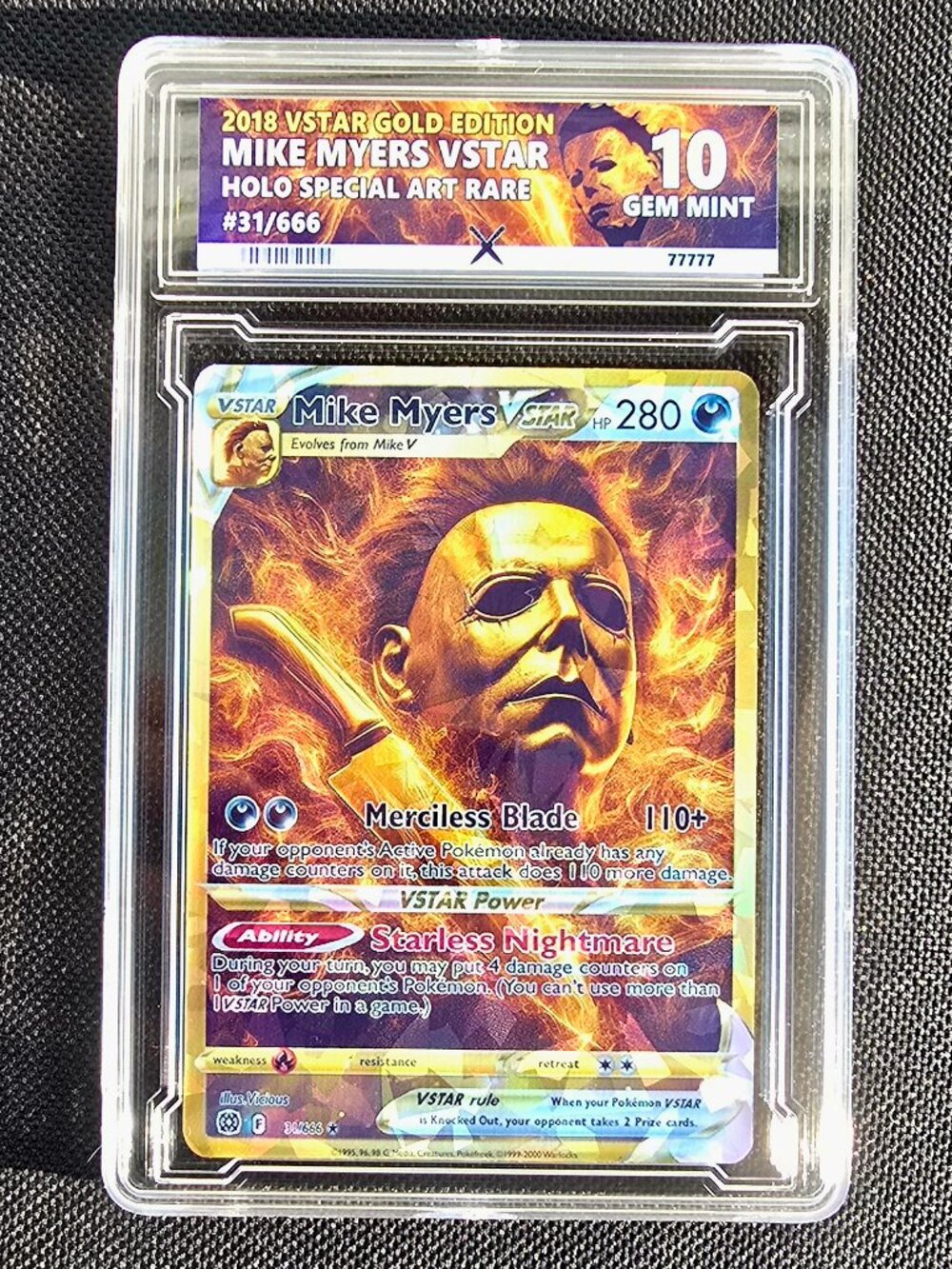 Michael Myers Pokemon Card w/ custom slab